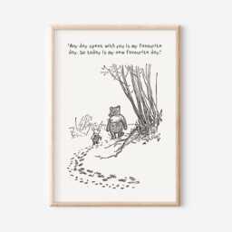 Winnie The Pooh Print, Quote Nursery Decor, Wall Art, New Baby Gift, Unframed, A2/A3/A4/A5, Themed - thumbnail 1