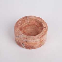 Pink Travertine Candleholder, Natural Stone Cylinder Candleholder Holder, Big Marble Candle - thumbnail 2