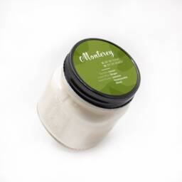 Monterey California Soy Wax Candle, Custom Mason Jar Coastal Scented Honeysuckle Jasmine, Ocean Inspired - thumbnail 2