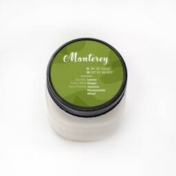 Monterey California Soy Wax Candle, Custom Mason Jar Coastal Scented Honeysuckle Jasmine, Ocean Inspired - thumbnail 1
