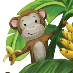 Watercolor Safari Nursery Wall Stickers Jungle Animals & Foliage - thumbnail 3