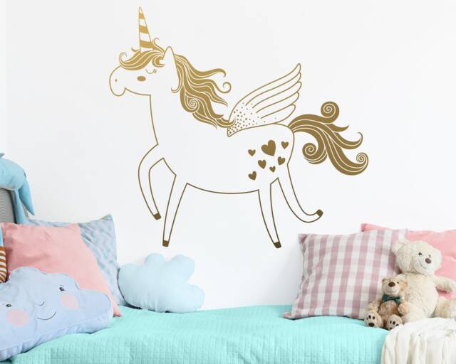 Unicorn Wall Decal - Vinyl Decal, Kids Nursery Removable Sticker, Decor - image 1