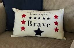 Land Of The Free Because Brave - Military Support Throw Pillow - thumbnail 1
