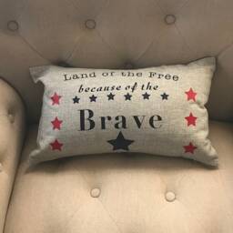 Land Of The Free Because Brave - Military Support Throw Pillow - thumbnail 2
