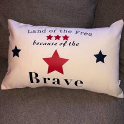 Land Of The Free Because Brave - Military Support Throw Pillow - thumbnail 4