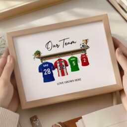 Custom Fathers Day Football Print, Family Wall Art, Gift For Grandpa, Gifts Dads, Dad - thumbnail 2