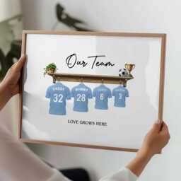 Custom Fathers Day Football Print, Family Wall Art, Gift For Grandpa, Gifts Dads, Dad - thumbnail 3