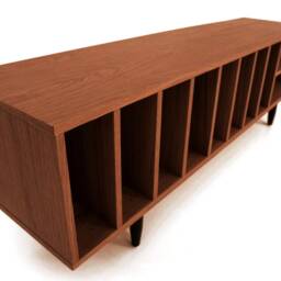 Mid-Century Sideboard, Dresser, Commode, Credenza Made Of Oak Vaneer - Teak Colour Livlo T-S09 - thumbnail 4