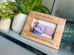 "Only The Best Grandparents Get Promoted To Great - Personalised Oak Wooden Photo Frame New Baby Gift 6x4"", 7x5" - thumbnail 1