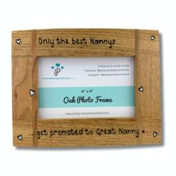 "Only The Best Grandparents Get Promoted To Great - Personalised Oak Wooden Photo Frame New Baby Gift 6x4"", 7x5" - thumbnail 3