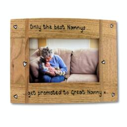 "Only The Best Grandparents Get Promoted To Great - Personalised Oak Wooden Photo Frame New Baby Gift 6x4"", 7x5" - thumbnail 2