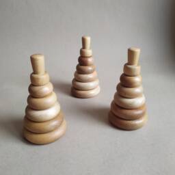 Ring Wooden Montessori Pyramid, Stacking Toy, Wooden Stacker Ring, Waldorf Toy Educational Toy - thumbnail 1