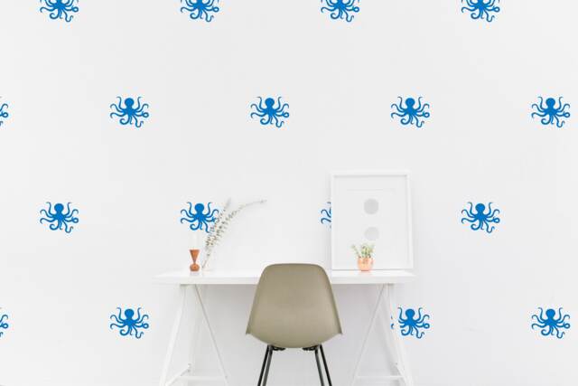 Octopus Wall Decal Nautical Marine Kids Room Wall Sticker Nursery Bedroom Classic Pattern Wallpaper Vinyl Decals Stickers Home Decor - image 1