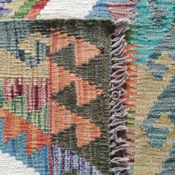 Runner Rug Tribal, Handmade Artisan Afghan Turkish Aztec Sheep Wool Kilim 294x84 cm - thumbnail 3