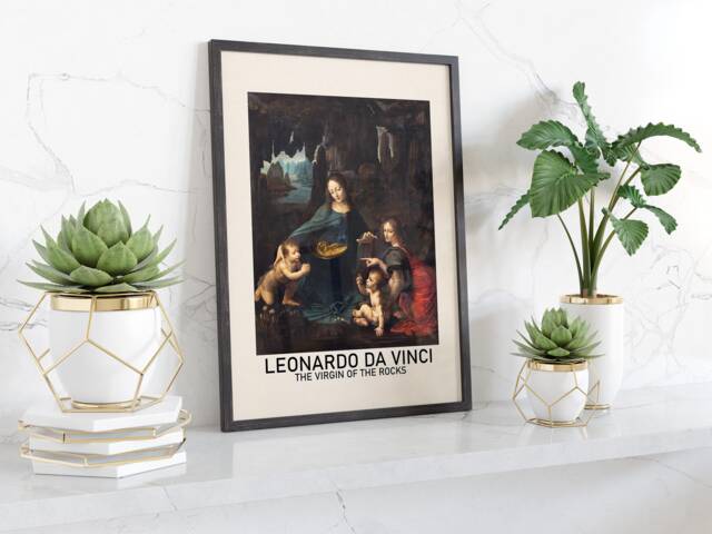 Leonardo Da Vinci Virgin Of The Rocks Wall Art Print Classic Renaissance Religious Painting Reproduction Framed Or Unframed Home Decor - image 1
