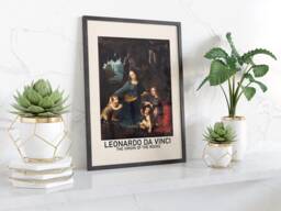 Leonardo Da Vinci Virgin Of The Rocks Wall Art Print Classic Renaissance Religious Painting Reproduction Framed Or Unframed Home Decor - thumbnail 1