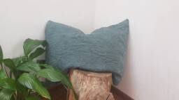 Green Pillowcase - Envelope Closure Natural Organic Softened Linen Various Sizes Customized