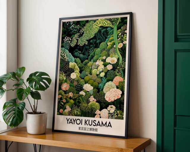 Yayoi Kusama Botanical Art Print Modern Japanese Floral Poster - image 1