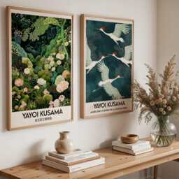 Yayoi Kusama Botanical Art Print Modern Japanese Floral Poster - thumbnail 2