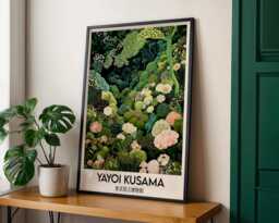 Yayoi Kusama Botanical Art Print Modern Japanese Floral Poster - thumbnail 1