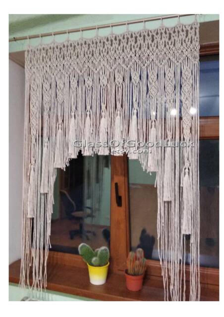 Macrame Curtain. Large Macrame, , Macrame Wall Art.macrame Fiber Art. Doorway Curtain - image 1