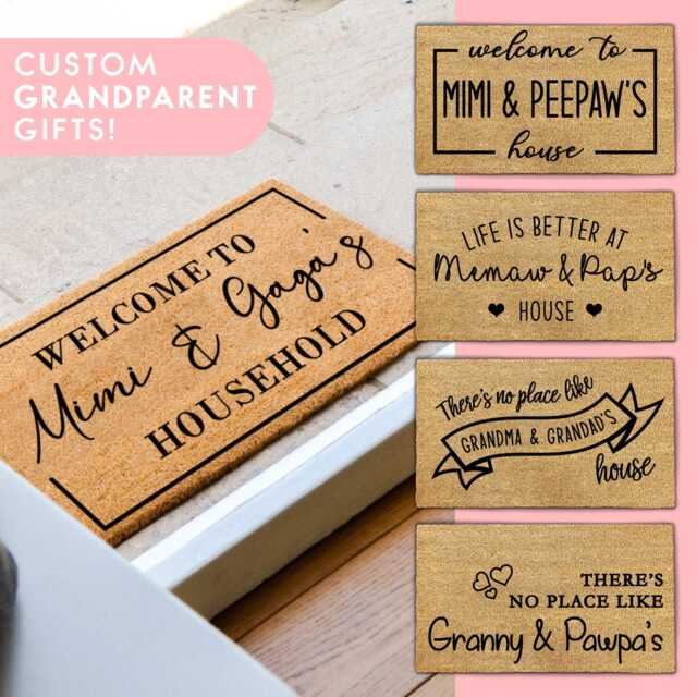 Custom Grandparents Doormat, Personalized Gifts Grandparents, Welcome To Gigi & Papa's House Rug - image 1