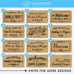 Custom Grandparents Doormat, Personalized Gifts Grandparents, Welcome To Gigi & Papa's House Rug - thumbnail 2