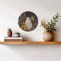 Botanical Ghost in Greenhouse Wall Sticker, Garden House Peel & Stick, Vintage Gothic Decal, Halloween Art - thumbnail 3