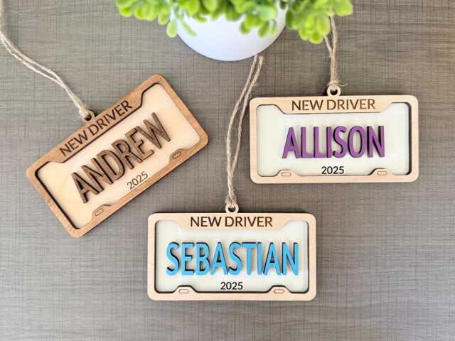 Personalized New Driver Ornament 2025 Custom License Plate Teen Gift Wood Car Driver's Christmas Gi - image 1