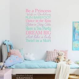 Princess Girl Bedroom Wall Decal Inspirational Vinyl Art - thumbnail 1