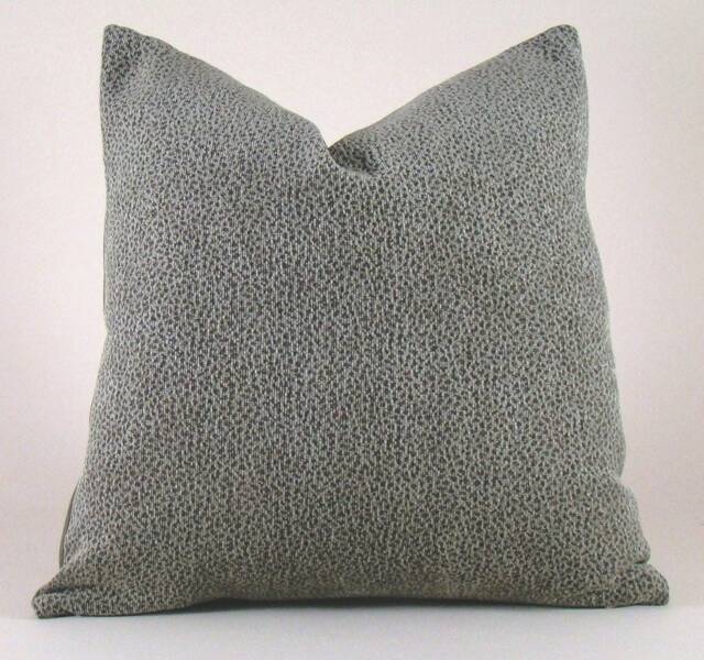 Sage Green Chenille Pillow Cover Textured Bronze Pebble Design - image 1