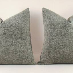 Sage Green Chenille Pillow Cover Textured Bronze Pebble Design - thumbnail 4