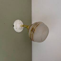 Vintage Tulip Wall Lamp in White & Gold Granite Glass - thumbnail 3
