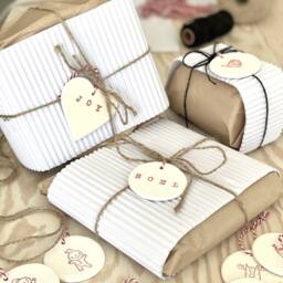 Handmade Ceramic Christmas Ornaments Bird, Snowman, Reindeer, Gingerbread - Set Of 4 - thumbnail 3