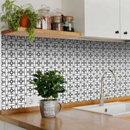 Tiles Decals Set Of 24 Black & White Home Design Decoration Wall Stickers Tile Decal Kitchen Portuguese Bkw7 - thumbnail 2