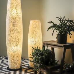 White Mother Of Pearl Floor Lamp Elara Unique & Unusual Eco-Chic Lighting - thumbnail 2
