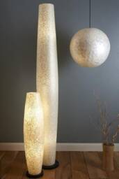 White Mother Of Pearl Floor Lamp Elara Unique & Unusual Eco-Chic Lighting - thumbnail 3