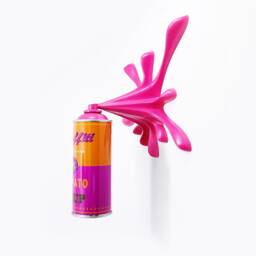 Spraydose Skulptur - Pop Art Wanddeko Rosa Tomatensuppe - thumbnail 3