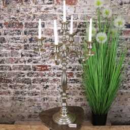 Zira Antiqued Gold 5 Candle Candelabra Centerpiece 84cm - thumbnail 1