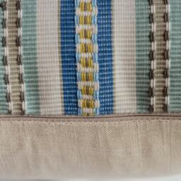 Blue Green Striped Pillow Cover - Kravet Cotton Fabric - thumbnail 3