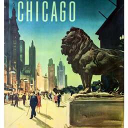 Reprint Of A Vintage Airline Travel Poster - Twa To Chicago - thumbnail 3