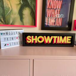 Showtime Home Cinema Sign - Black Framed Landscape Print Gallery Wall Art Movie Night Box Office Gift Idea - thumbnail 2
