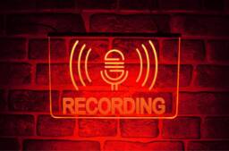 Recording On Air Neon Led Light Sign - Window Or Wall Hanging Display For Music Radio Dj Studio - thumbnail 1