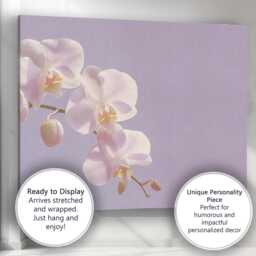 Soft Lilac Orchid Blossom Elegant Floral Photography Canvas Wall Art Print Decor Picture Ready To Hang - thumbnail 3