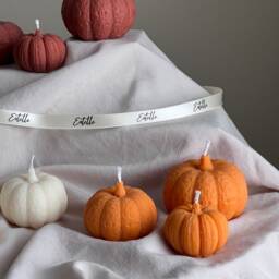 Handmade Pumpkin Soy Wax Candle Set Autumn Decor - thumbnail 2