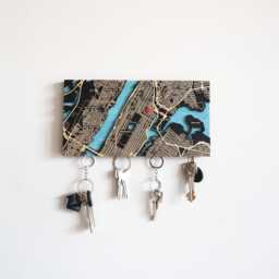Wall Key Station, Custom Map Magnetic Organizer For Modern Entryway