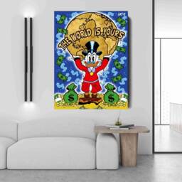 Scrooge Mcduck Scarface Canvas - Pop Art Street Motivation - thumbnail 1