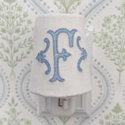Custom Embroidered Initial Monogram Night Light Personalized Nursery, Kitchen, & Bathroom Decor - thumbnail 3