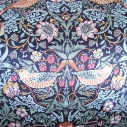 "William Morris Cushion Cover Satin Strawberry Thief Zip Oblong Bolster 20""x12"" 16""x12" - thumbnail 4