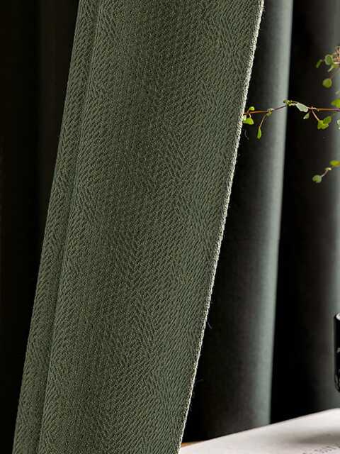 Tinji Darkening Curtain, 4 Colors, Thick Textured Geometric Pattern, 70-90% Light Blocking, Modern Drapes For Bedroom & Living Room, 1Pc - image 1